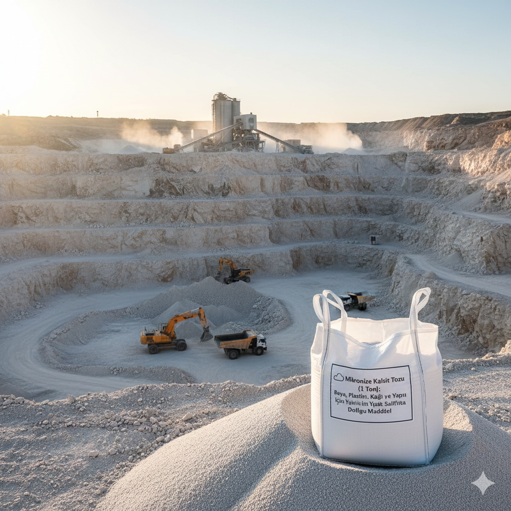 Mikronize Kalsit Tozu (1 Ton): Boya, Plastik, Kağıt ve Yapı Kimyasalları İçin Yüksek Saflıkta Dolgu Maddesi